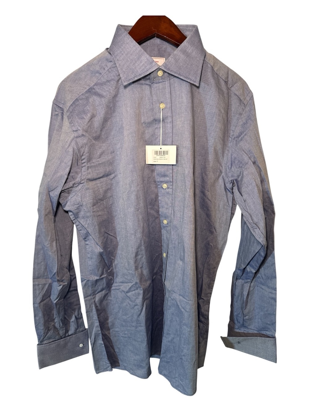 NEW! Camicissima Cuff Dress Shirt Button Up Size 17 Extra Slim Fit Blue